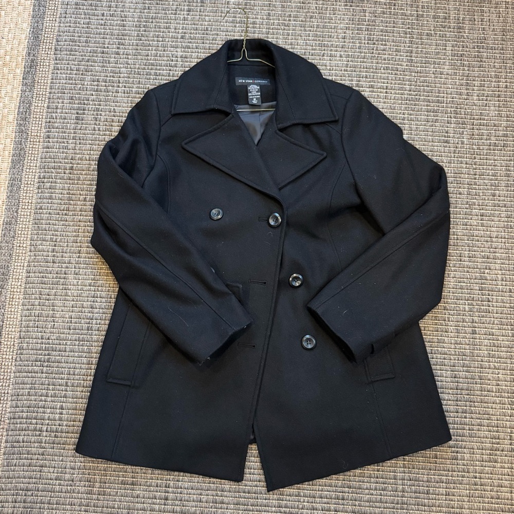 New York & Company Classic Black Peacoat